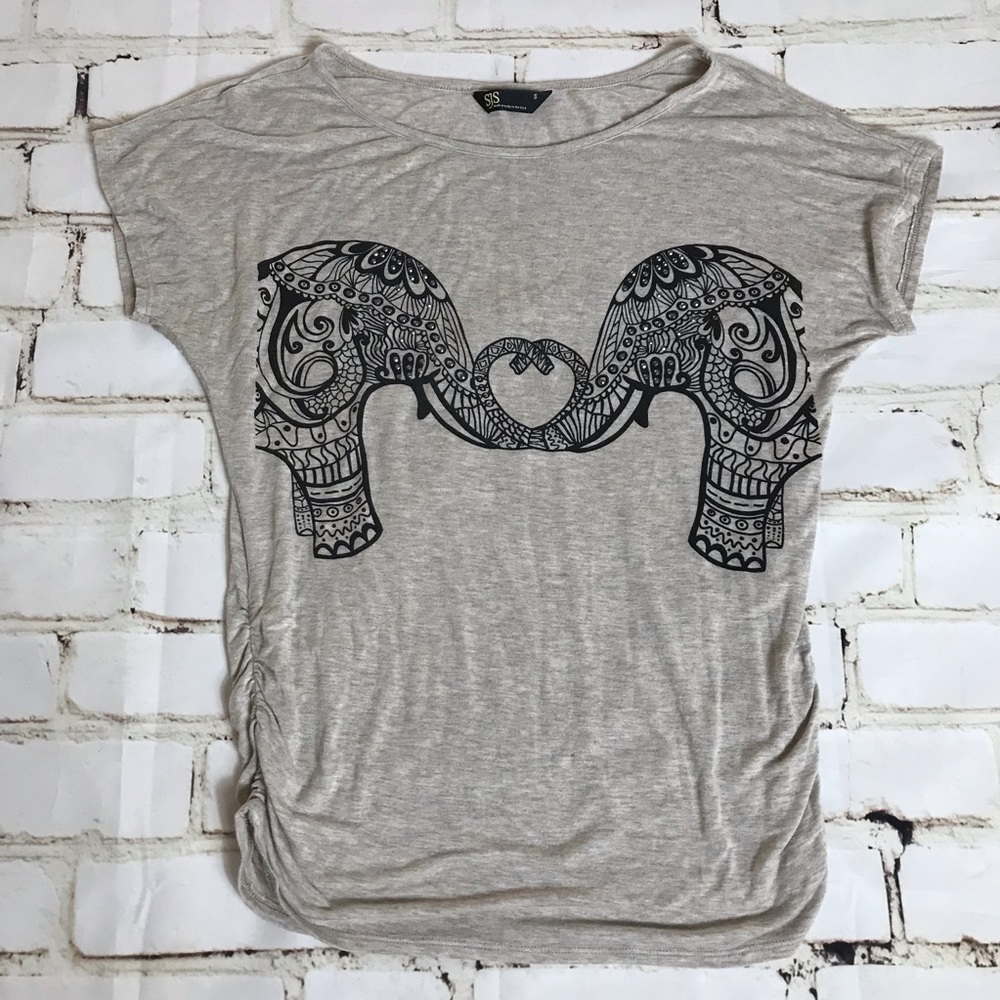 SJS elephant print top size small